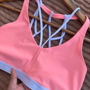Under Armour Peach Sports Bra with Gray Straps